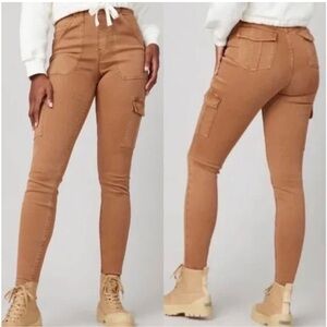 SPANX Stretch Twill High-Rise Cargo Skinny Pants Honey Glow Size Large
